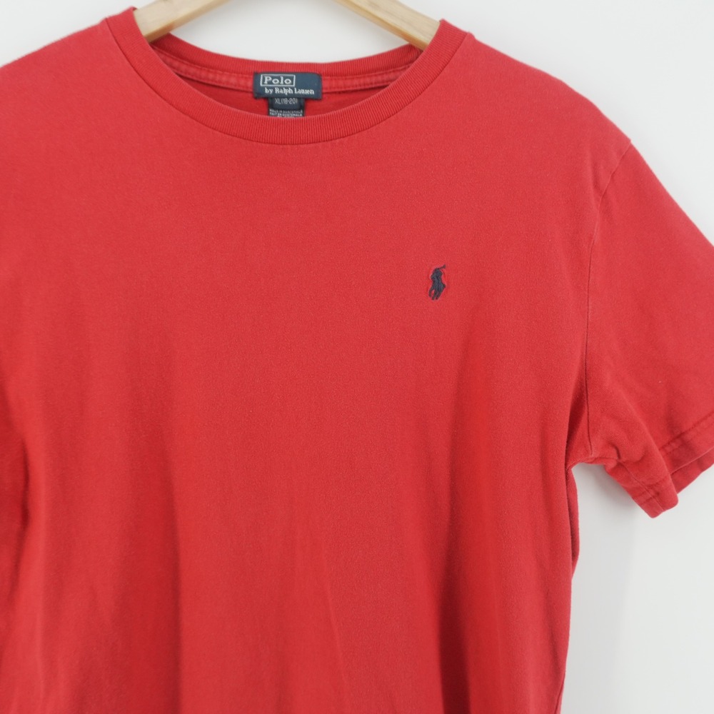 Polo Ralph Lauren T-Shirt Men XL (18-20) Red Short Sleeve Embroidered Pony Logo